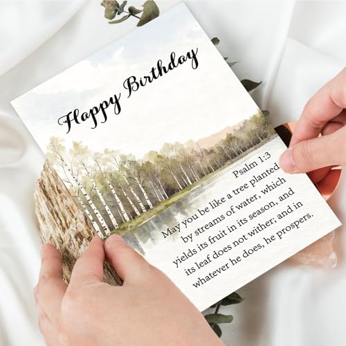 Christian Birthday Card AM-447 with Uplifting Scripture