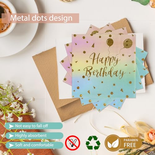 48-Piece Happy Birthday Party Supplies Set, Colorful Gold Tableware