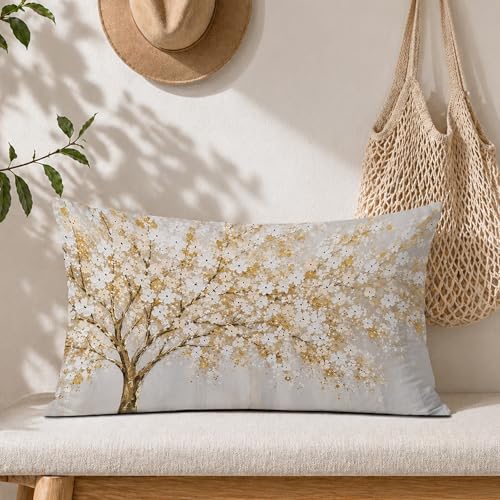 Floral Pillow-d Cherry Blossom Tree of Life Pillow Cover 12x20 Flannelette