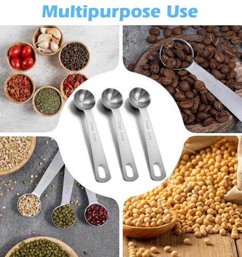 3-Piece Stainless Steel Teaspoon Measuring Set for Accurate Cooking
