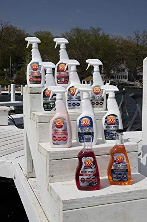 303 Products Marine Fabric Guard – Water Repellent & Stain Shielding Fabric Spray, Safe for All Outdoor Upholstery, Simple & Easy to Use, Protectant Spray for Boats, 16oz (6 Pack)