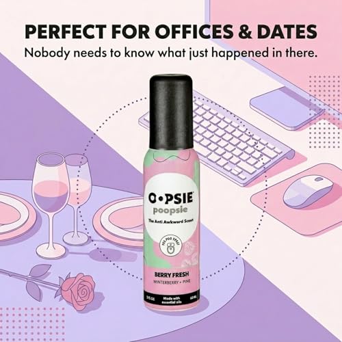 Oopsie Poopsie Berry Fresh Toilet Spray - 2 Fl Oz Travel Deodorizer