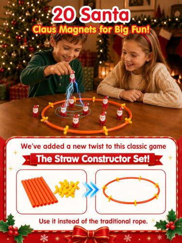 Santa Claus Magnetic Game with String - Christmas Family Holiday Toy - Variation of THIS listing
