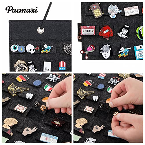 PACMAXI Dark Gray Hanging Brooch Pin Organizer - Small Display Case