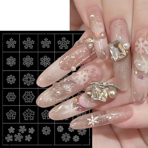 SHUXILIN 6 Sheets Christmas Nail Stencils Self-Adhesive Decals