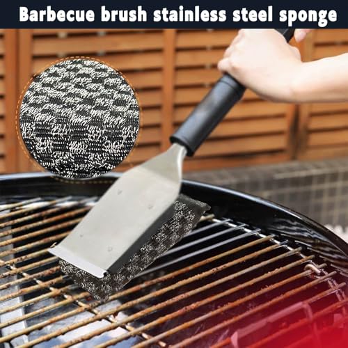 EdgeVue Heavy-Duty Steel Wool Scrubber Sponge - Non-Scratch Kitchen Pad, Black