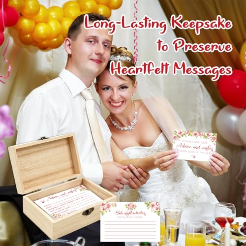 Pink Flower Advice for the Bride Cards - 50 Pcs Wedding Wishes