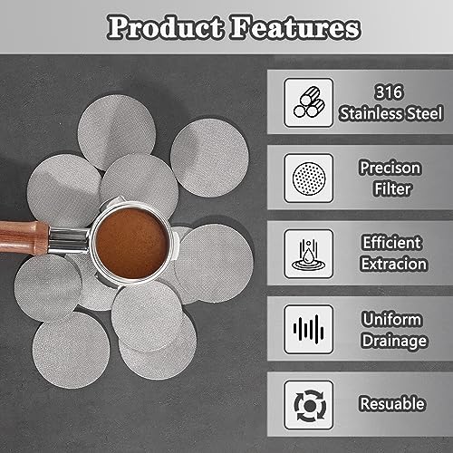 53.5mm Espresso Puck Screen - Reusable 316 Stainless Steel Filter
