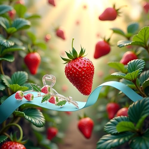 Red Strawberry Metal Hair Claw Clip Non-Slip Strong Hold