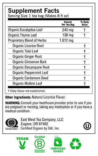 Yogi Tea Breathe Deep Herbal Tea, Support Respiratory Health, 32 Count