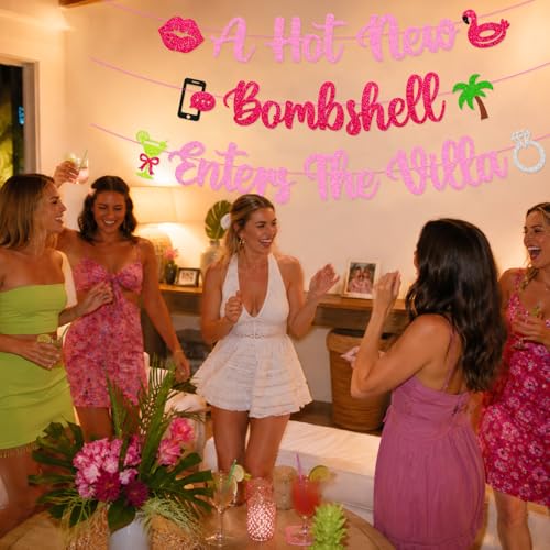 Bombshell Enters The Villa 3-Tier Banner - Bachelorette Party Decor