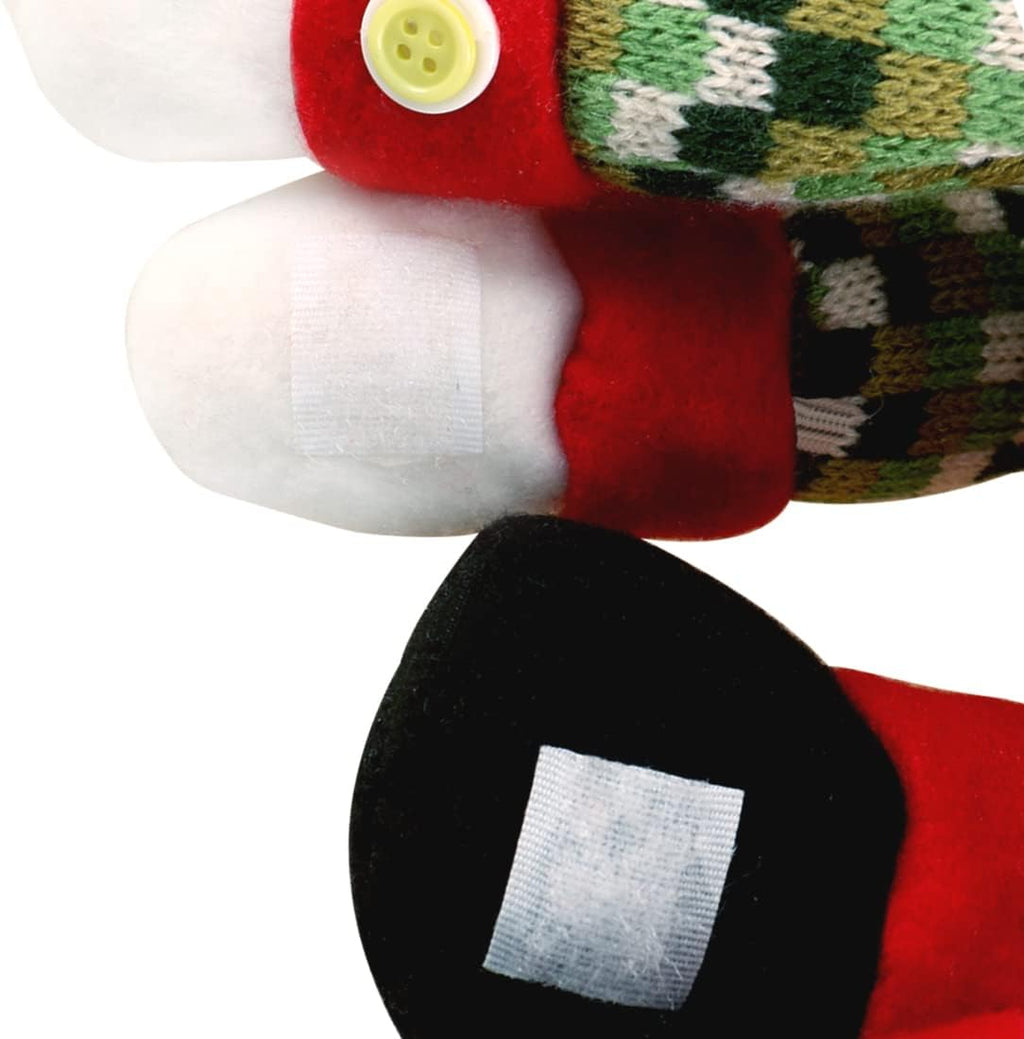 Skiennix Christmas Tree Topper Snowman - Unique Holiday Decor & Versatile Curtain Tie | Red, White, Green