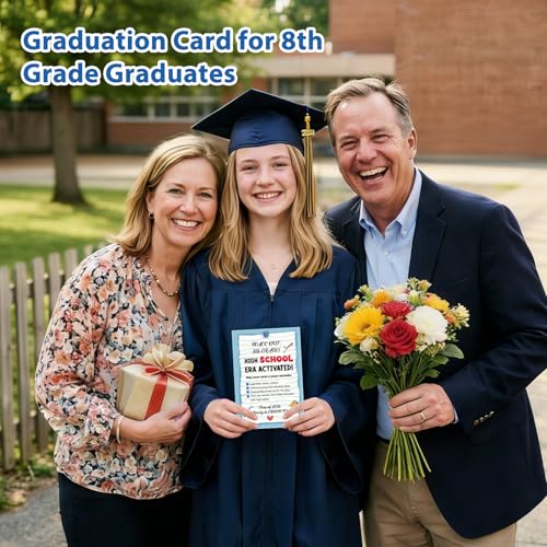 2026 Funny 8th Grade Graduation Card with Gold Envelope