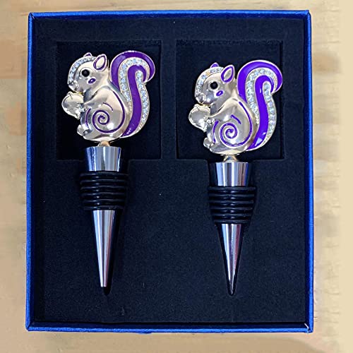 Squirrel Wine Bottle Stopper Set - Christmas Party Decor, 2 pcs