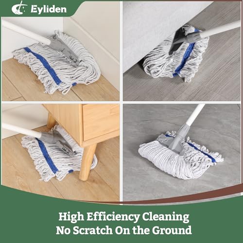 Eyliden Commercial Wet Mop with 2 Cotton Heads - Heavy Duty Industrial Cleaning