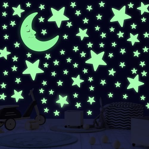 Neasyth 241PCS Green Glow in The Dark Stars & Moon Set for Ceiling