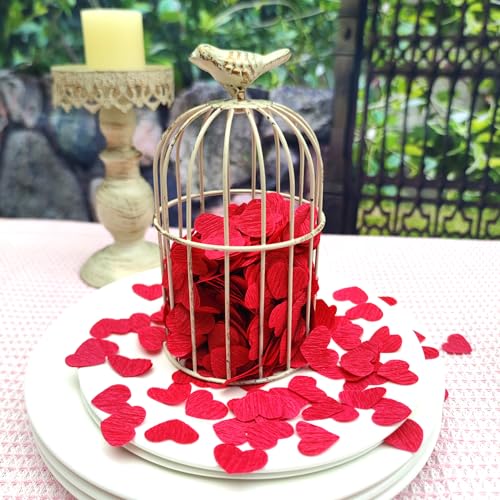 Red Heart Confetti - 1 Inch Biodegradable Crepe Paper for Weddings & Parties - 1000 Count