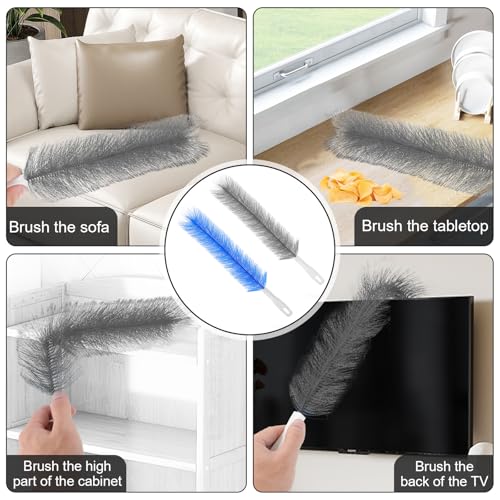 Yuanchu Gray 2-Pack Bendable Fan & Vent Cleaning Brushes Microfiber Dusters