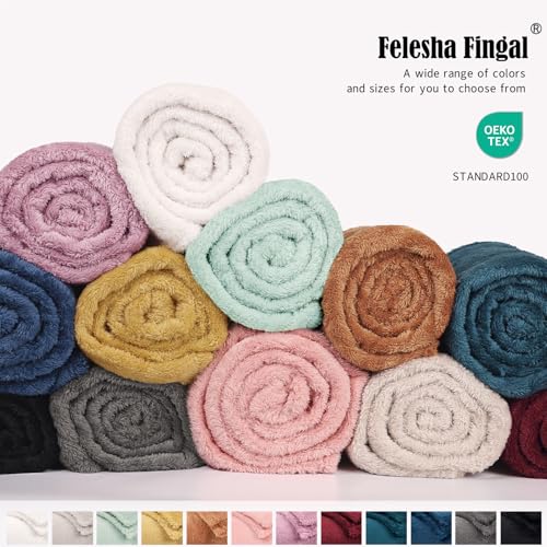 Felesha Fingal Aqua Plush Fleece Throw Blanket 50x60 Inches Cozy Couch Bed