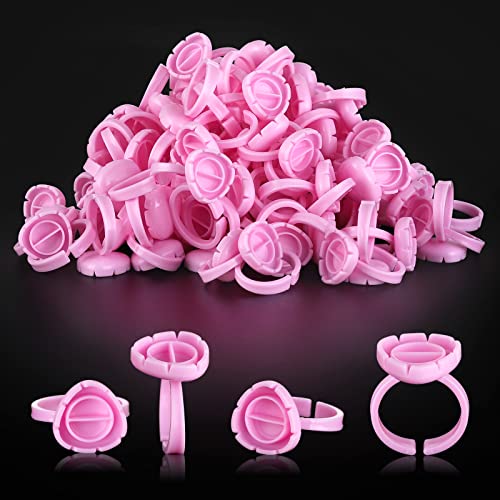 Eyelash Extension Glue Rings 100PCS Disposable Lash Holder Cups