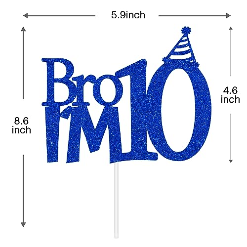 Happy 10th Birthday Cake Topper - Bro I'm 10 Decoration for Boys