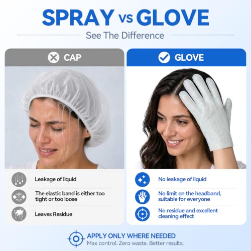 PUVENIP No Rinse Shampoo Gloves Waterless Hair Wash 3 Pack