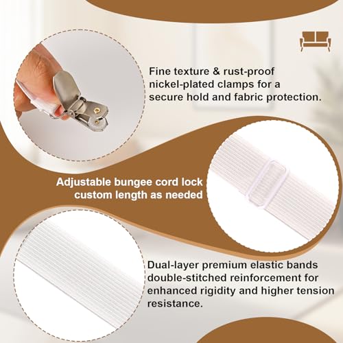 Adjustable Bed Sheet Straps with Anti-Slip Corner Clips - 4 Pack