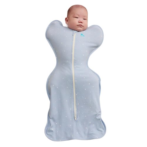 Love To Dream Swaddle Up Original - Ultra Breathable Cotton Wearable Blanket - 1.0 TOG, Small (8-13lbs), Twinkle Powder Blue