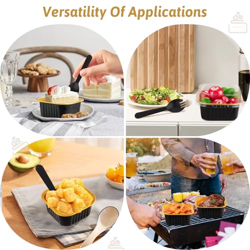 35 Pack Mini Baking Pans with Lids - 5 OZ Black Gold Cake Tins