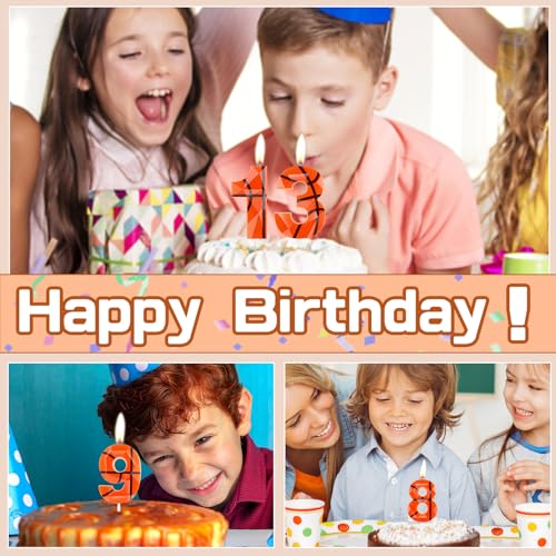 Basketball Number 10 Birthday Candle - 3D Diamond Design