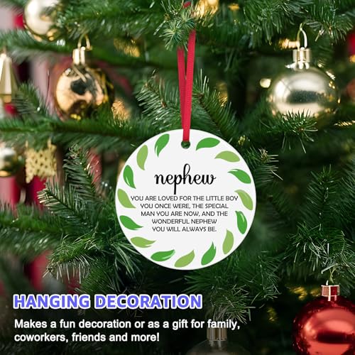 Inspirational Christmas Ornament for Nephew - Ceramic Keepsake