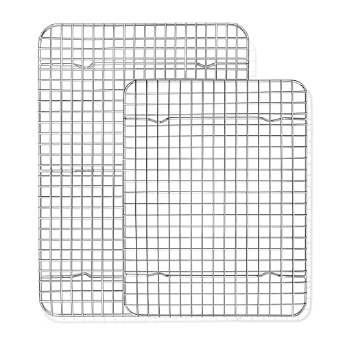 TeamFar Stainless Steel Cooling Racks Set 15.3 x 11.25 & 11.75 x 9 Inches