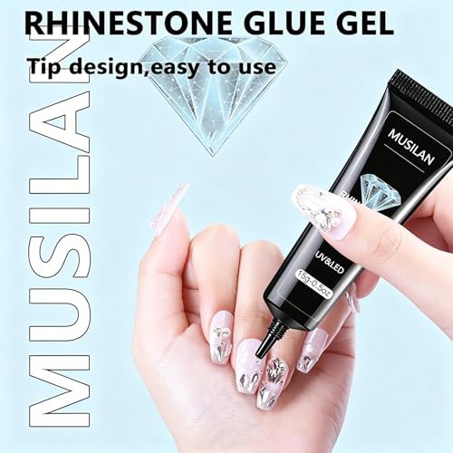 MUSILAN Rhinestone Nail Glue Gel - Super Strong 3D Gem & Charm Adhesive