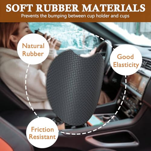 Cat Car Cup Holder Coasters 2 Pack - Waterproof Neoprene Rubber Mats 2.75 Inch