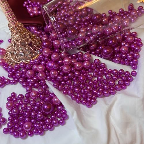 Rose Red No Hole Pearls - 100g Craft Beads for DIY Projects