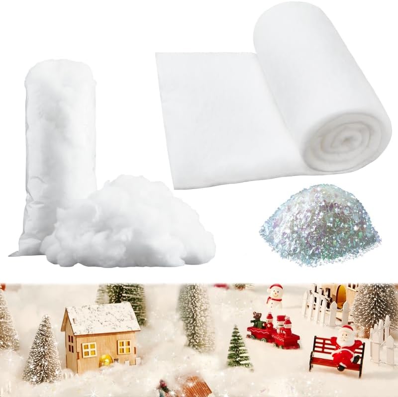 Skiennix 3pcs Artificial Christmas Snow - Soft Fluffy Snowflakes for Winter Decor | Perfect for Crafts & Displays