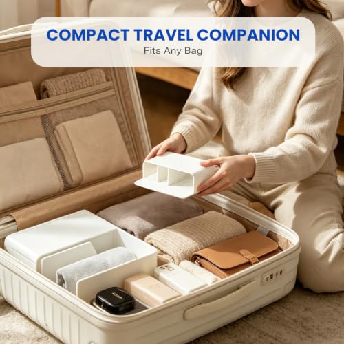 White Magnetic Toothbrush Holders - Travel Essentials for Cruise