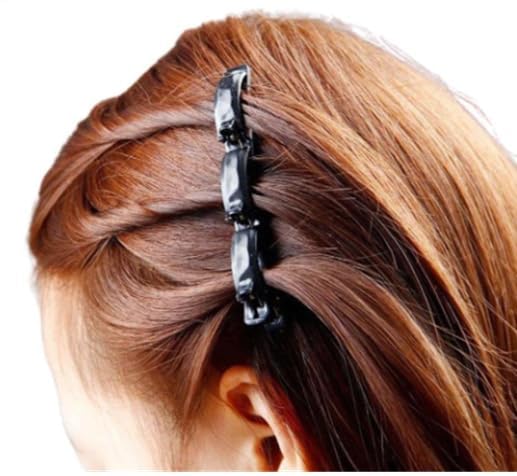 Black Double Layers Twist Plait Hair Clips Hair Styling Accessories