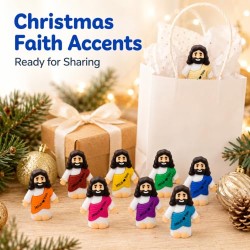 Mini Jesus Figurines Set - 60 Religious Pocket Figures for Easter, Baptism & Church Gifts