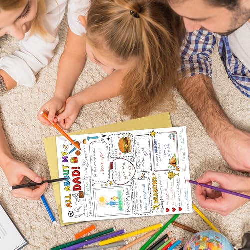 Interactive Father's Day Card for Dad - Fill in the Blanks Coloring Card