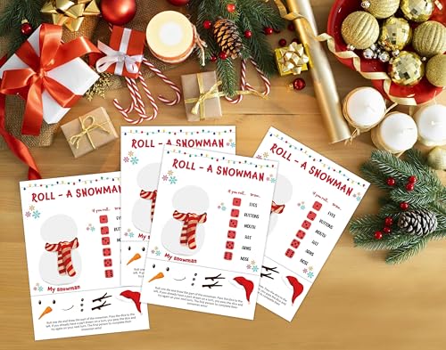 Christmas Roll A Snowman Dice Game for Family & Kids