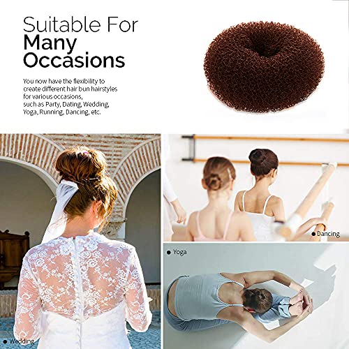 TwistyTieLB Hair Donut Bun Maker 3.5 Inch Brown 2PCS