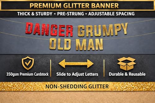Funny Gold Glitter Retirement Banner - Pre-Strung Party Decoration