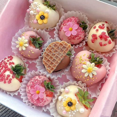Pink Flower Silicone Candy Molds - 5 Piece Set for Cake Decoration