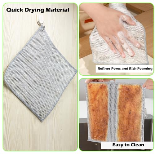 12 PCS Non-Scratch Microfiber Dishcloths for Kitchen Cleaning