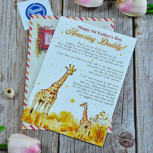 First Time Dad Father's Day Card with Envelope & Seal by BlinkWishes