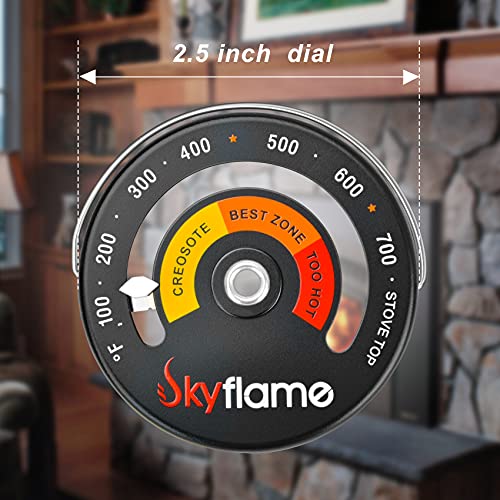 Skyflame Magnetic Wood Stove Thermometer with Large Dial