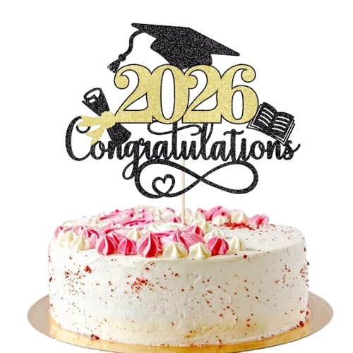 2026 Graduation Cake Topper - Congrats Grad Party Decor
