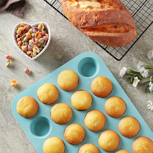 Silicone Mini Muffin Pan Set - 24 Cup Non-Stick Molds, BPA Free