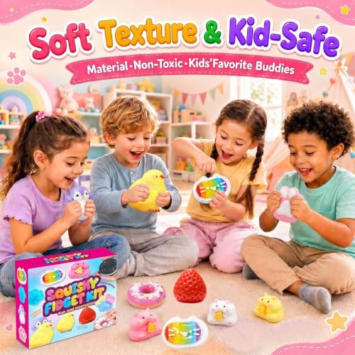 ZiZa Squishy Fidget Toy Set – Sensory Stress Relief Squeeze Toys for Kids